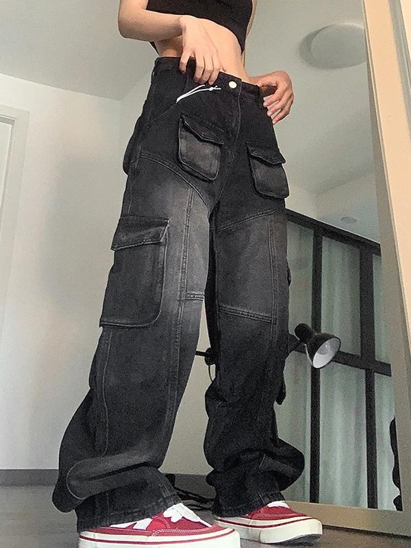 Multi Pocket High Rise Boyfriend Jeans Product Image