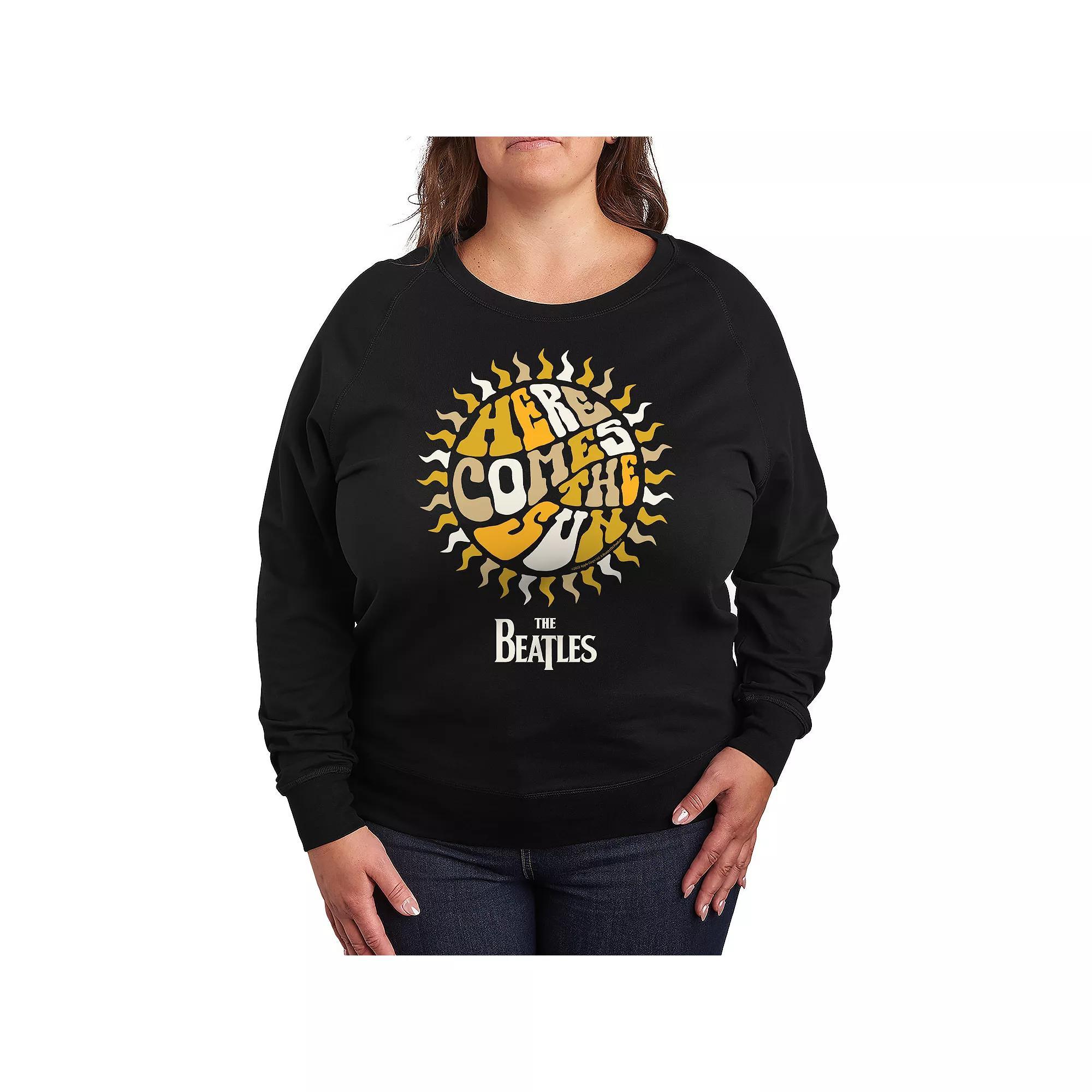 Plus Size The Beatles Here Comes The Sun French Terry Long Sleeve Tee, Womens Product Image