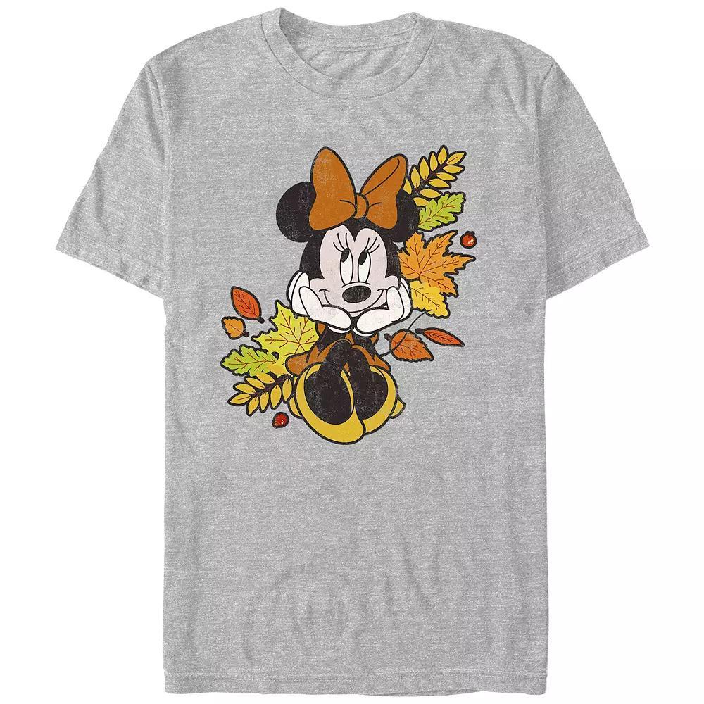 Disney's Minnie Mouse Autumn Leaves Men's Graphic Tee, Size: XL, Athletic Grey Product Image