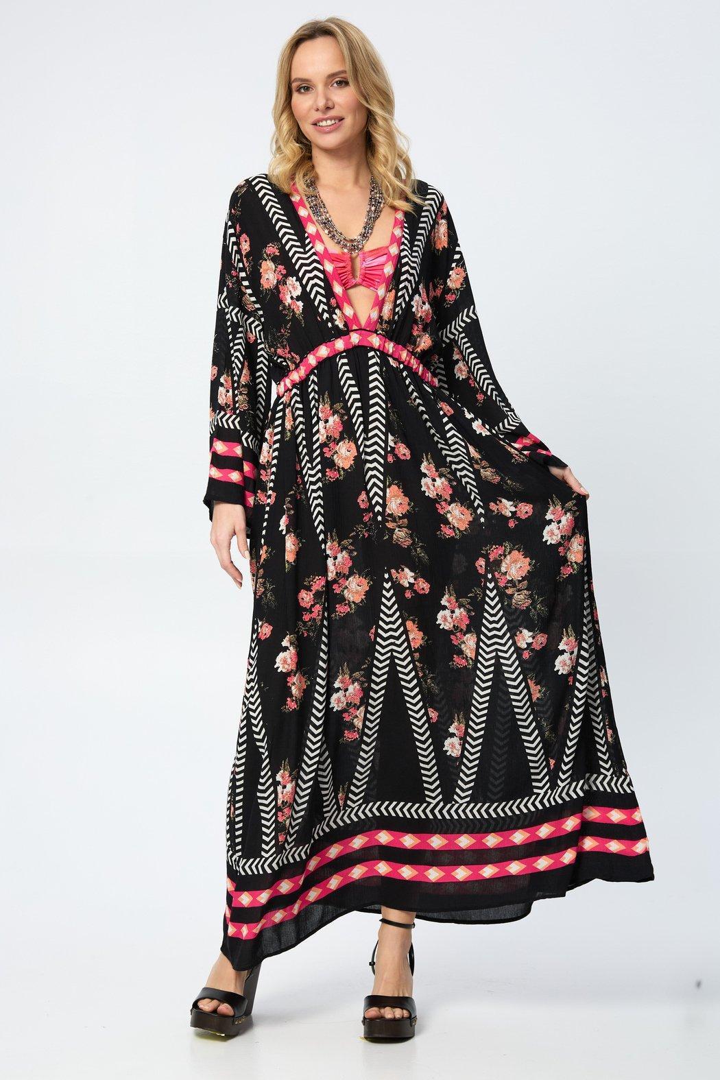 Aztec Floral Keyhole Kaftan Product Image