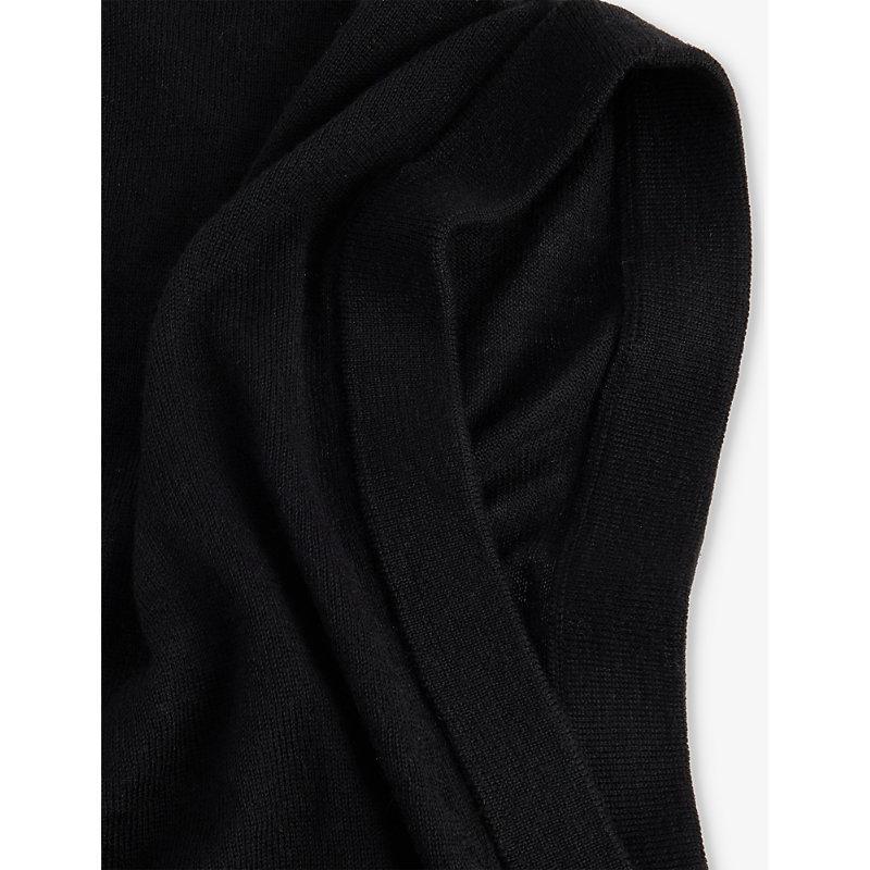 RICK OWENS Mens Black Ribbed Wool Knitted Hood Product Image