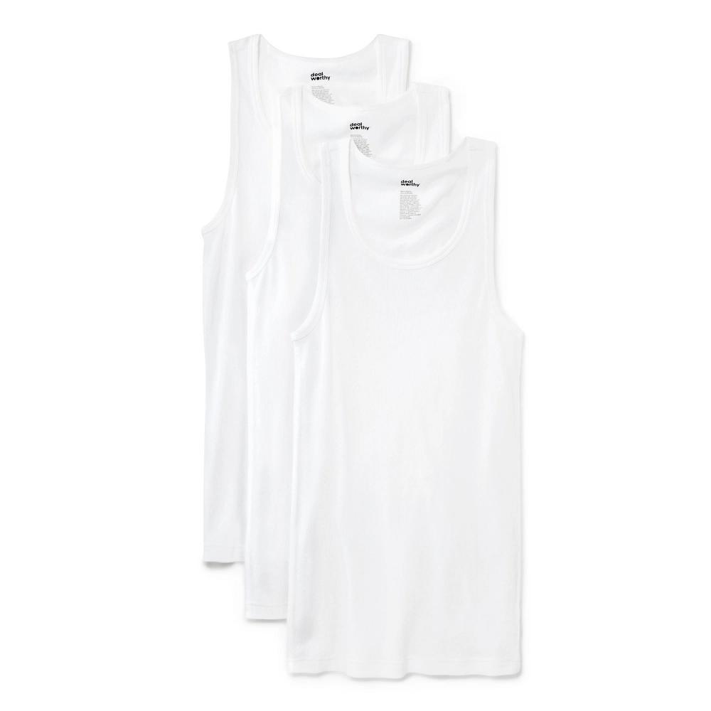 Men's Tank Top 3pk - Dealworthy™ White Product Image