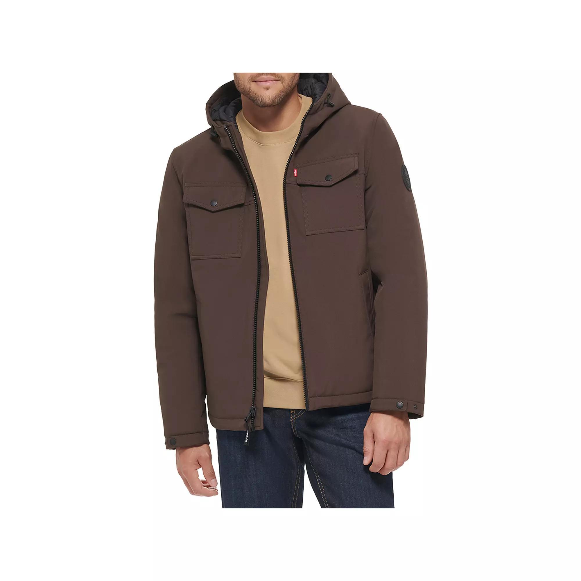 Men's Levi's® Softshell Storm Jacket with Quilted Lining, Size: Medium, Dark Brown Product Image