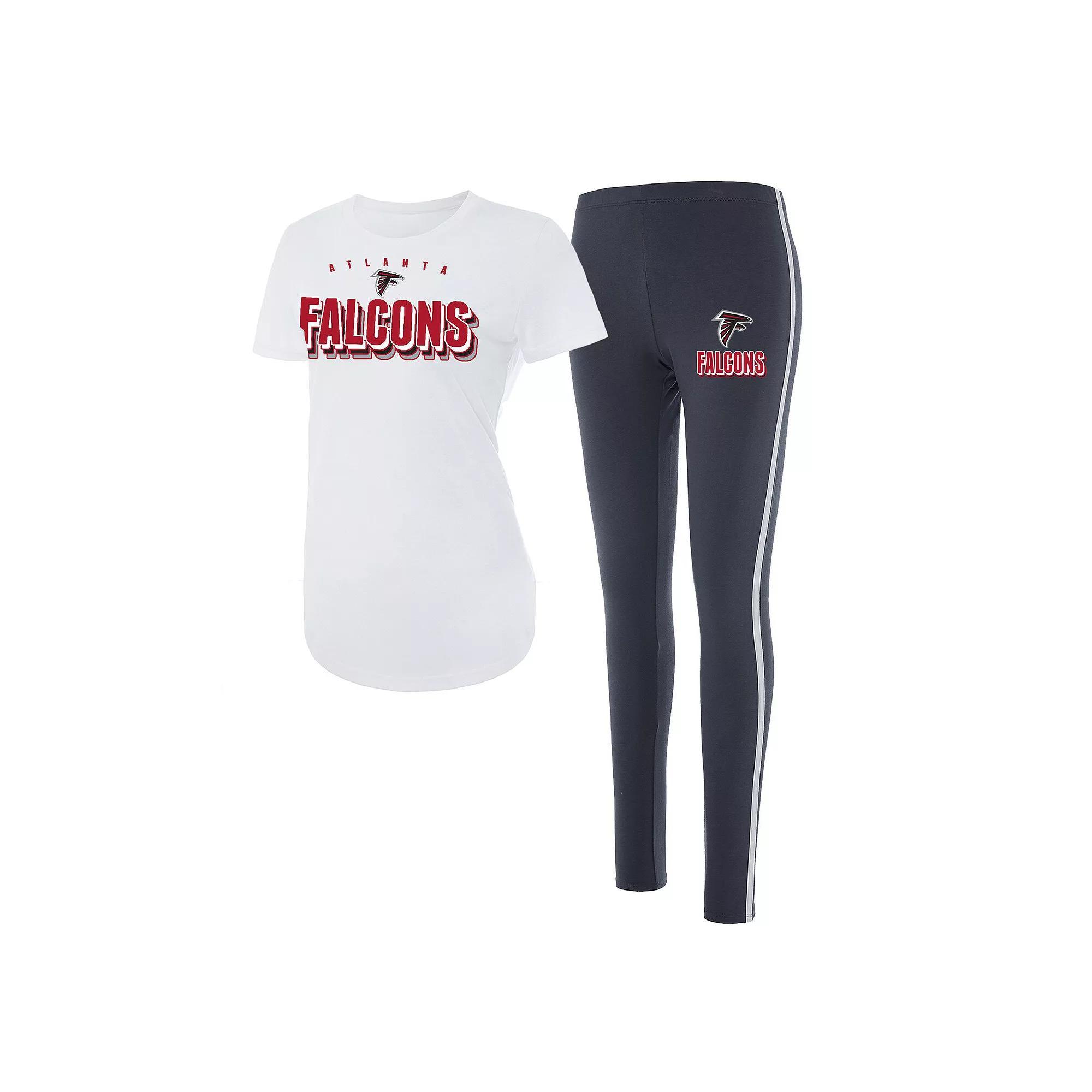 Women's Concepts Sport Charcoal Atlanta Falcons Sonata T-Shirt & Leggings Set, Size: Medium, White Product Image