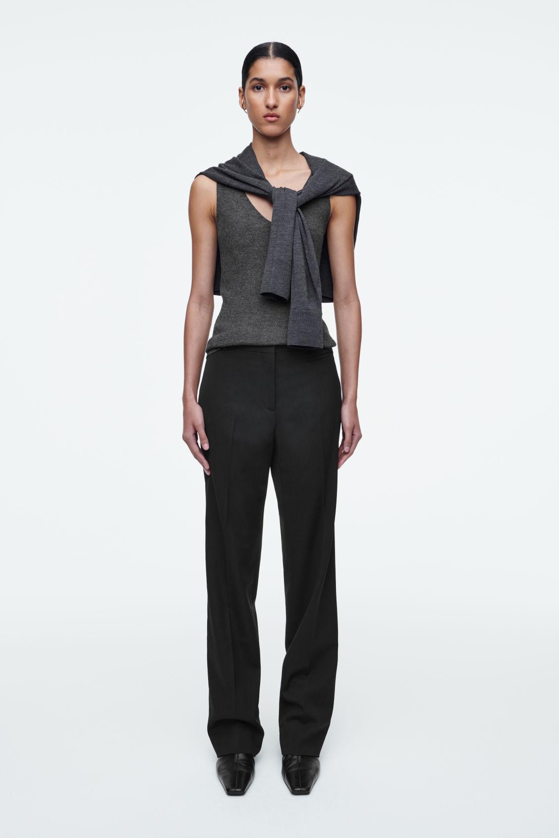 SLIM RIBBED CASHMERE TANK TOP Product Image