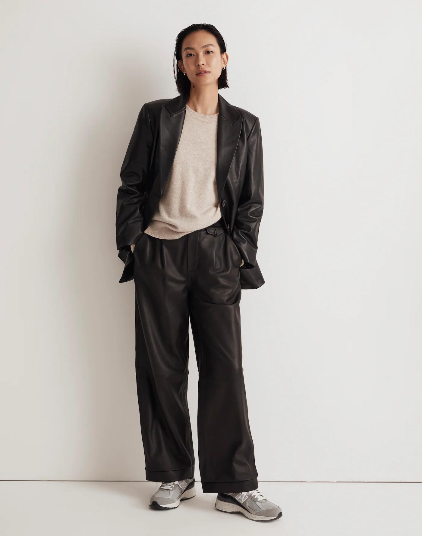 The Bedford Oversized Blazer in Leather Product Image