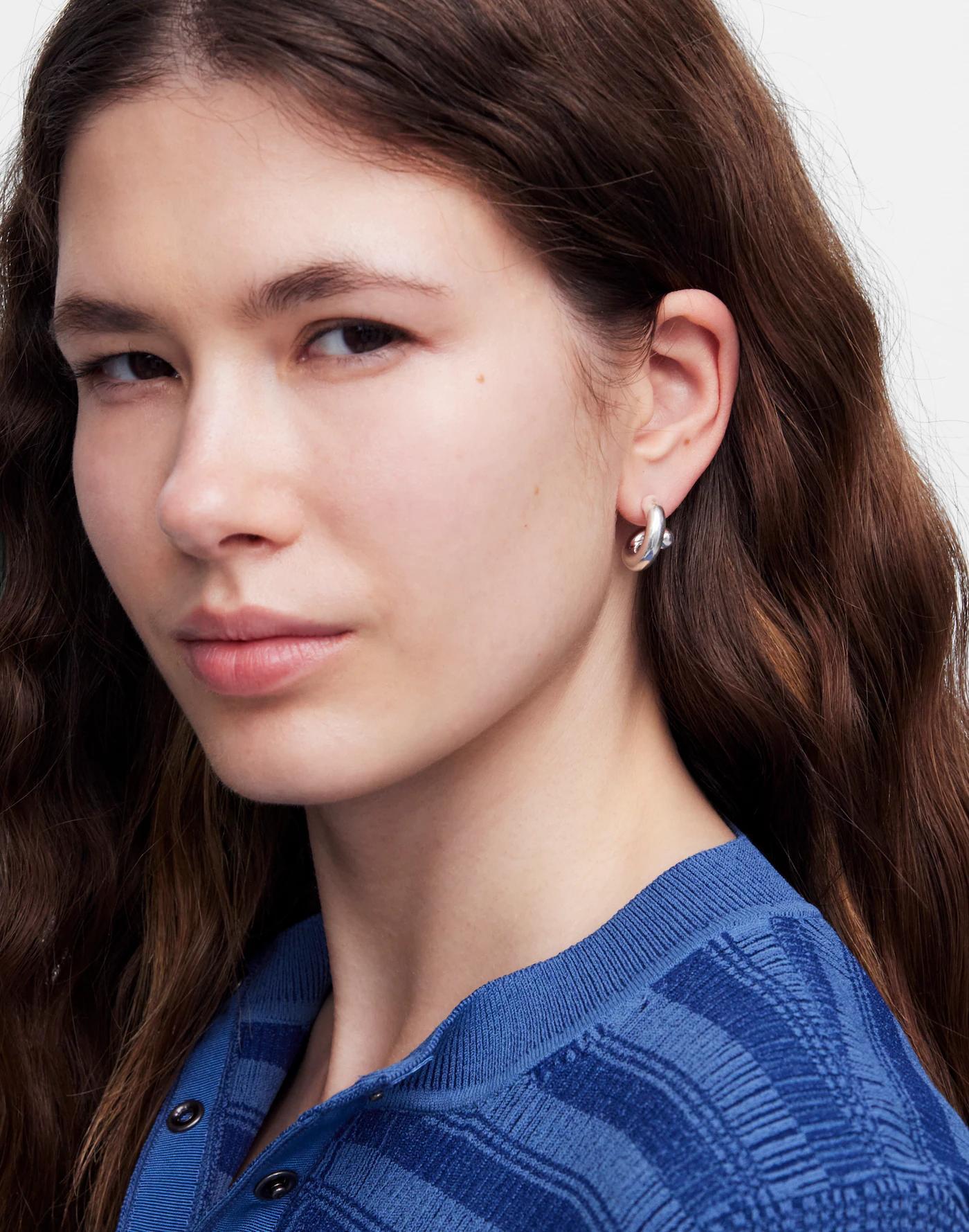Demi-Fine Twisted Hoop Earrings Product Image