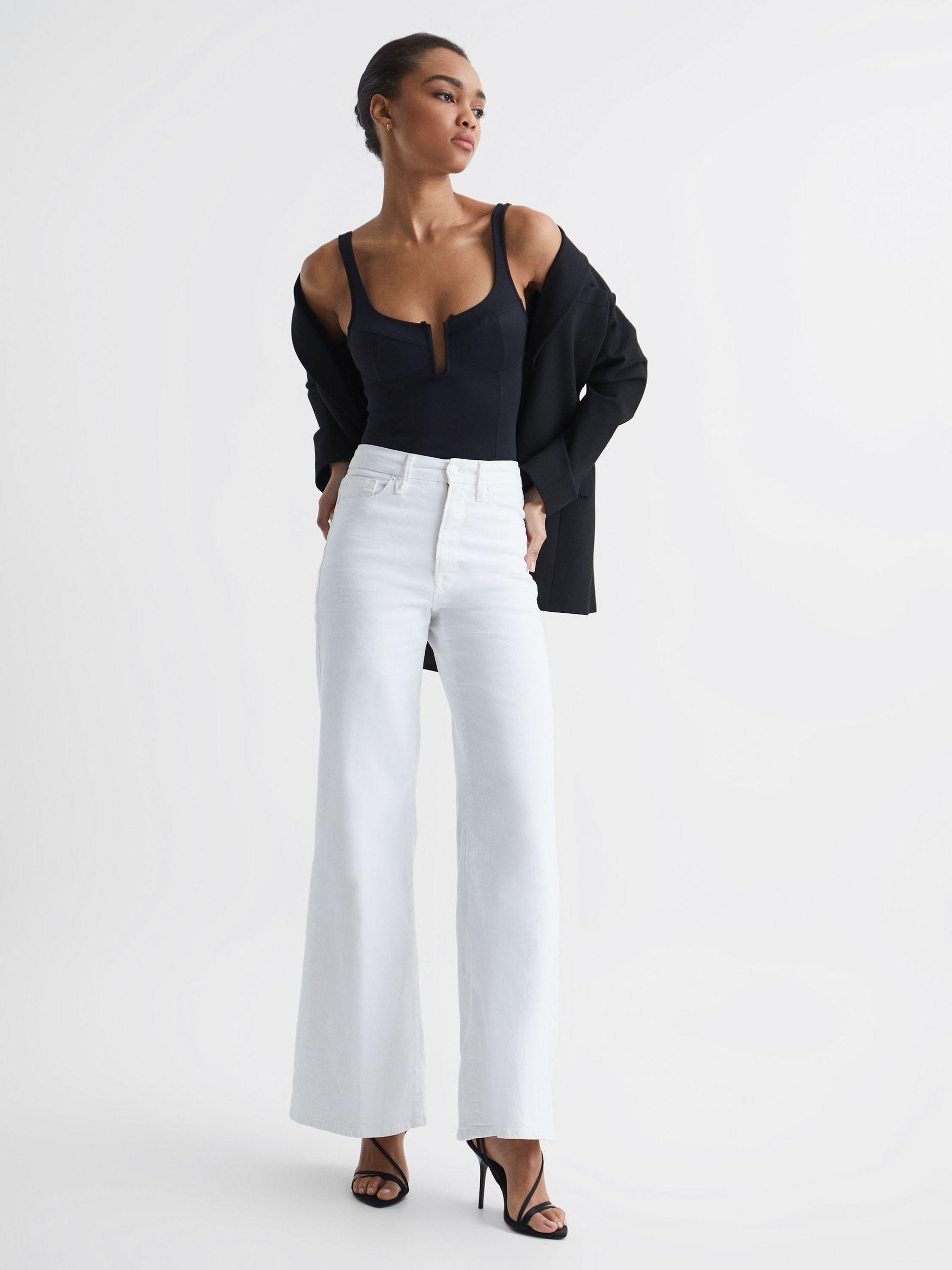 Good American Palazzo Jeans in White Product Image