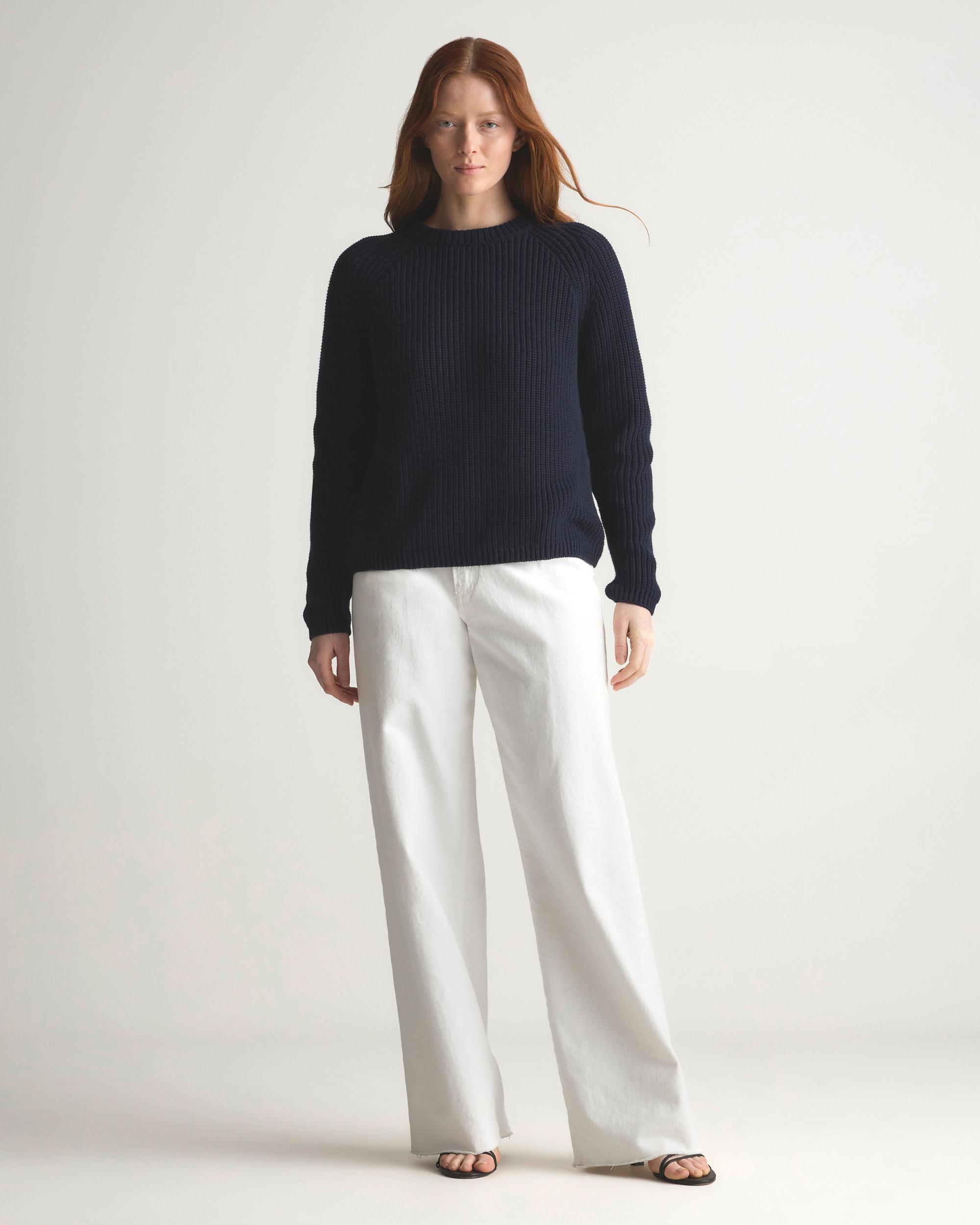 Quince | Women's Fisherman Crew Sweater Size XS, Organic Cotton Product Image