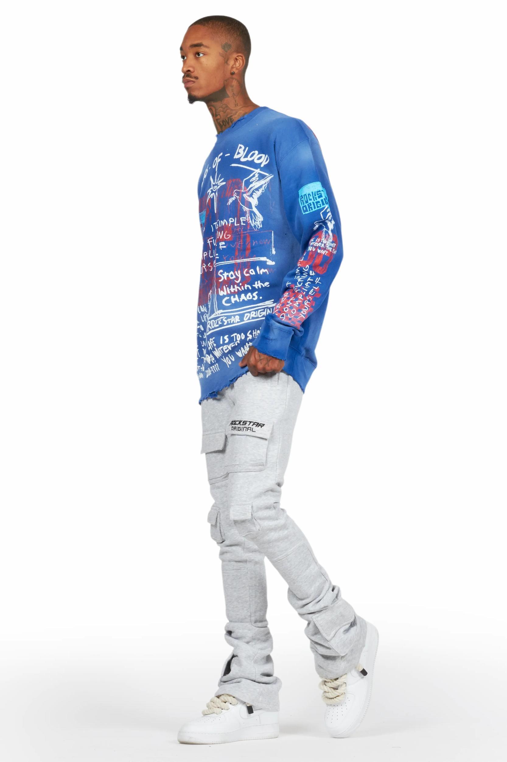 Connor Grey Stacked Flare Track Pant Male Product Image