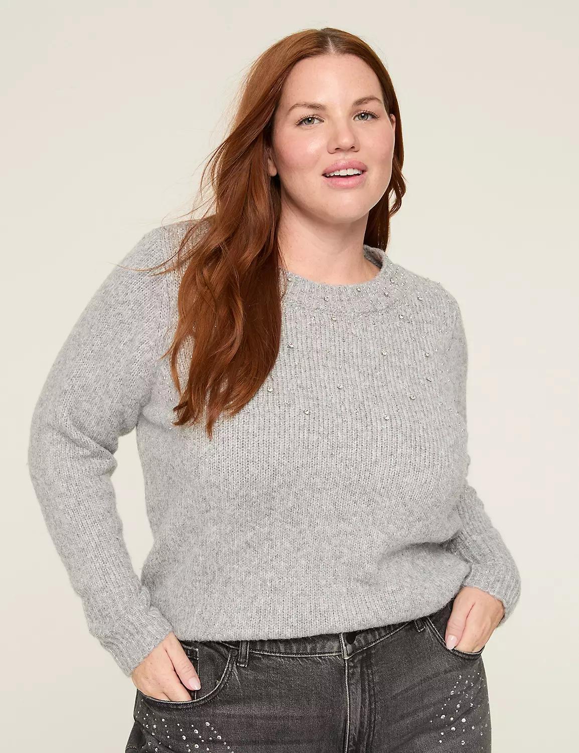 Embellished Crew-Neck Sweater Product Image