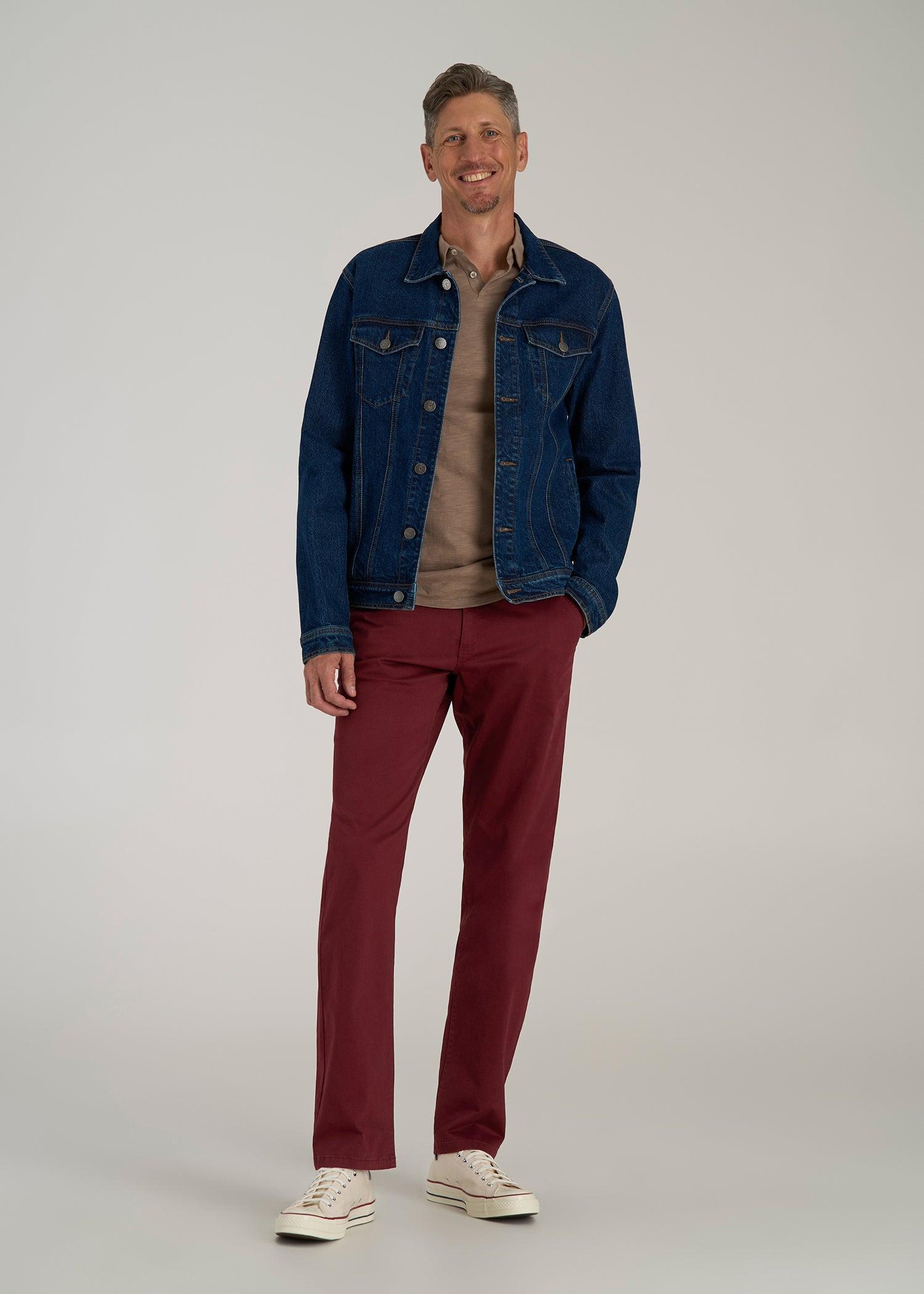J1 STRAIGHT Leg Chinos for Tall Men in Red Ochre Product Image