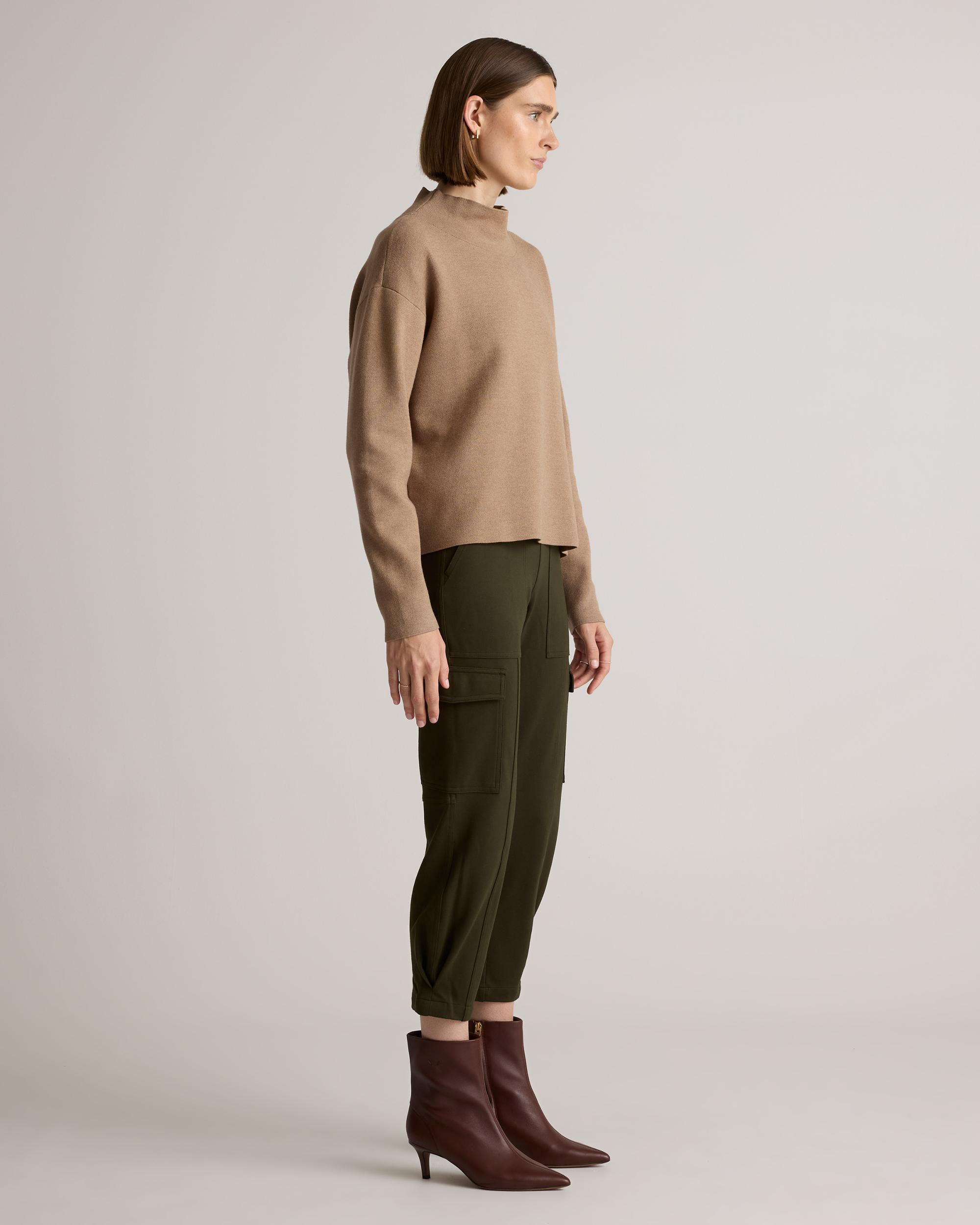 Quince | Women's Ultra-Stretch Ponte Tapered Cargo Pants Rayon Product Image