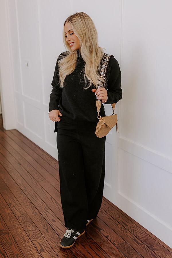 Small Town Bistro Knit Sweater in Black Product Image
