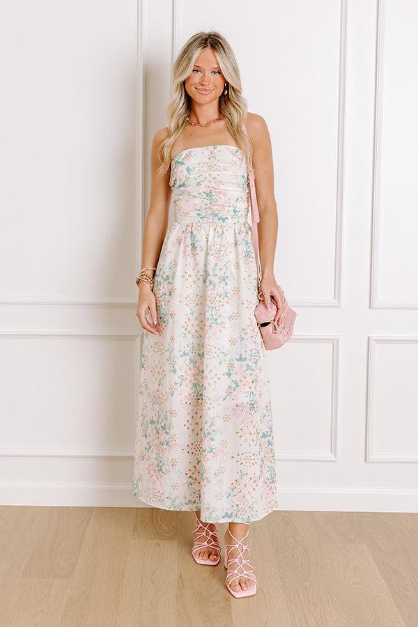 Portofino Days Floral Eyelet Midi Dress Product Image