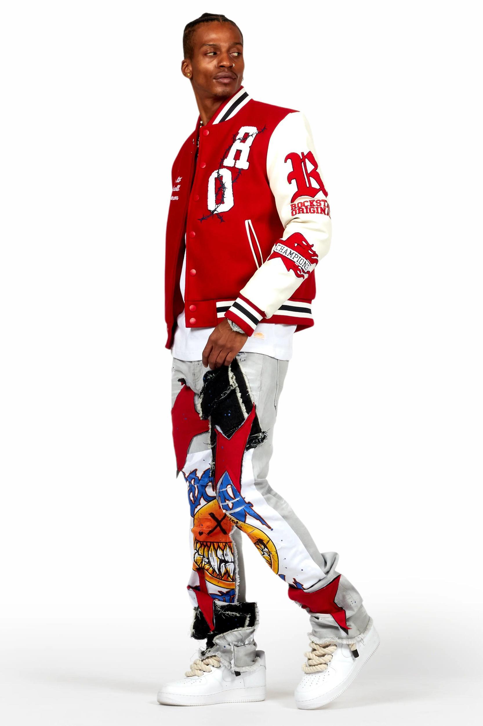 Sherniqua Red Oversized Varsity Jacket Female Product Image