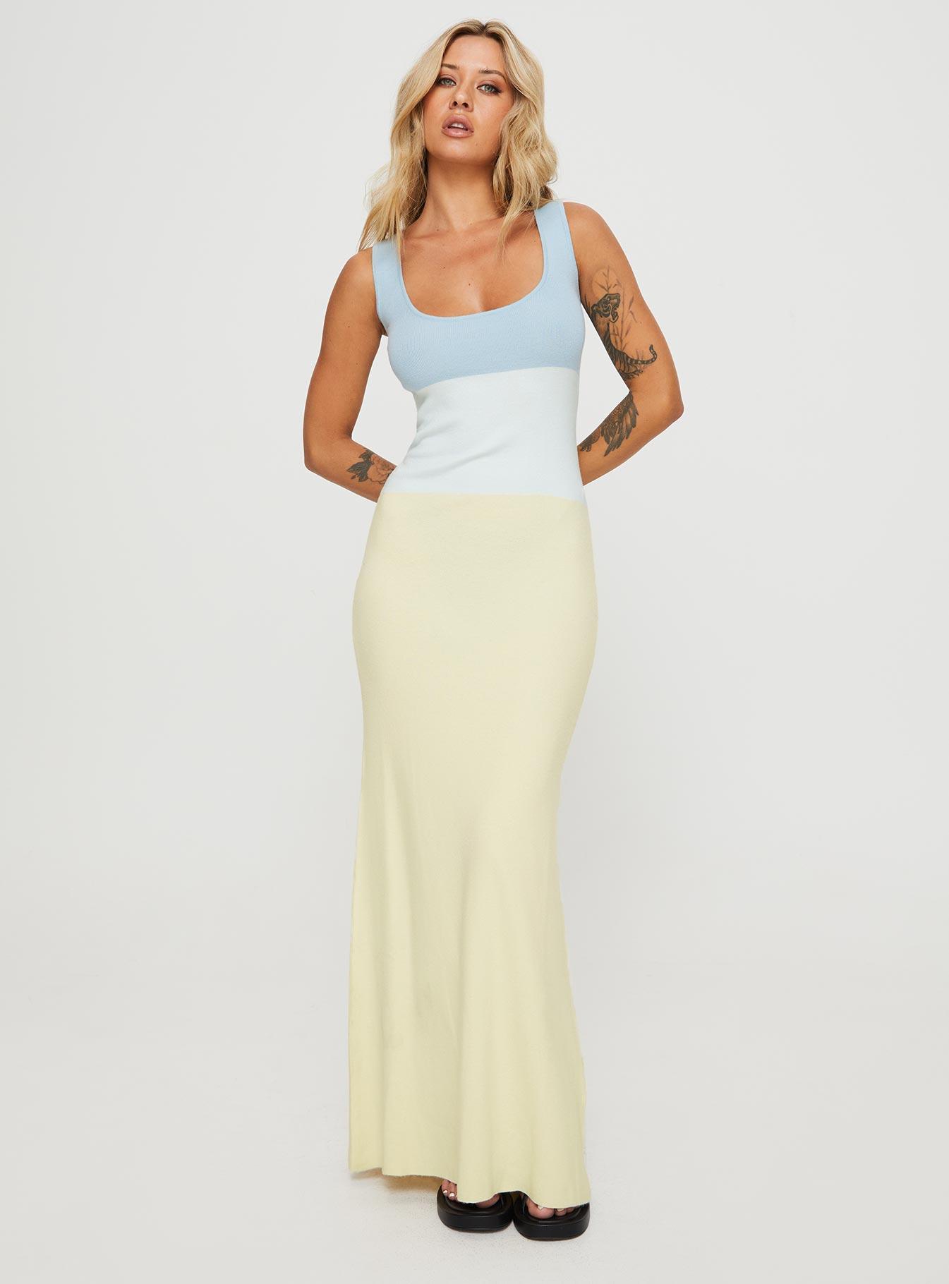 Abyss Knit Maxi Dress Blue / Multi Product Image
