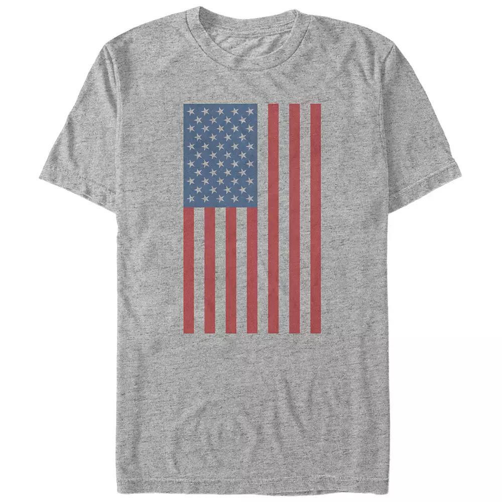 Big & Tall USA Flag Graphic Tee, Men's, Size: XXL Tall, Athletic Grey Product Image