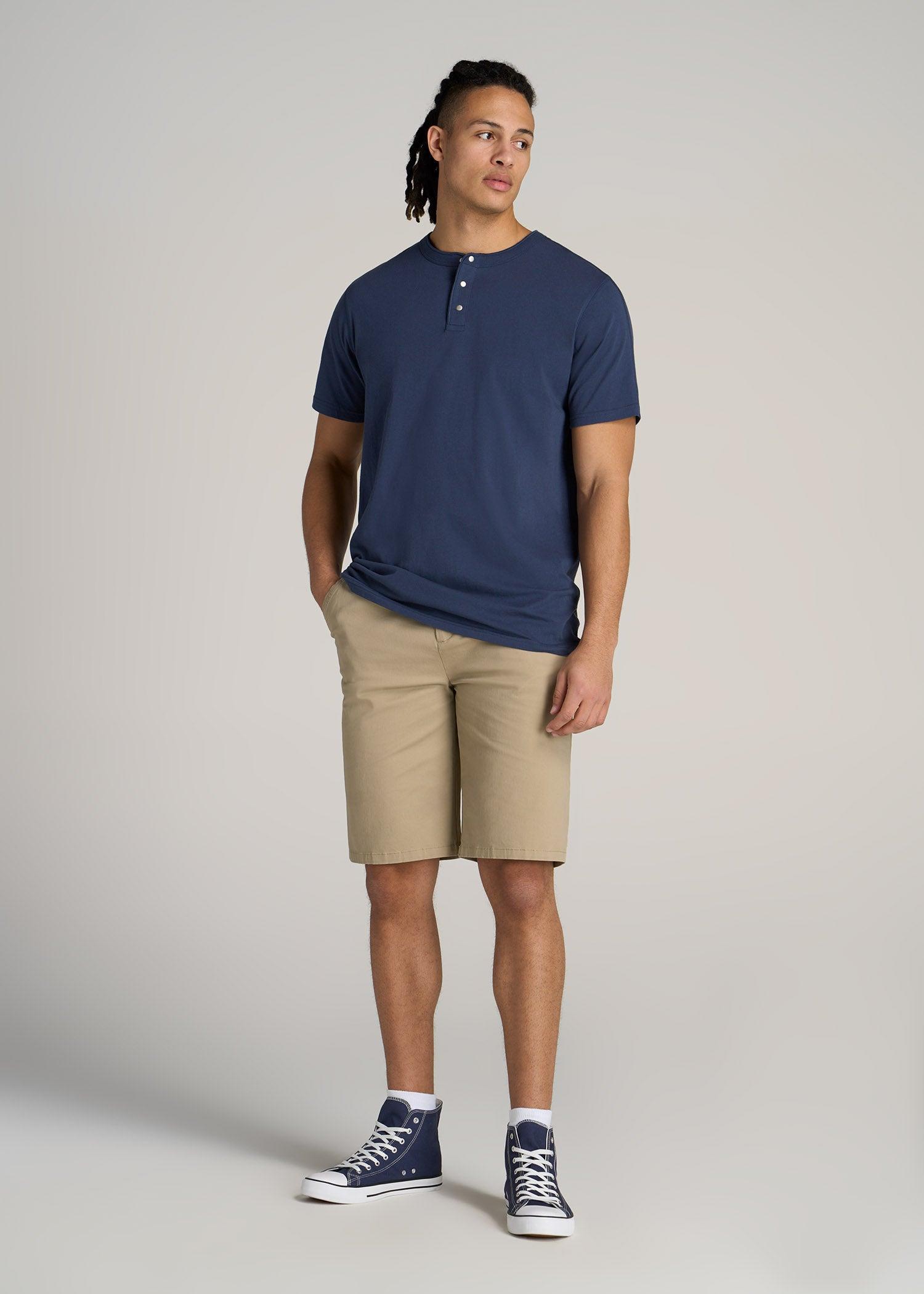 LJ&S REGULAR-FIT Jersey Henley Tee for Tall Men in Vintage Midnight Navy Product Image