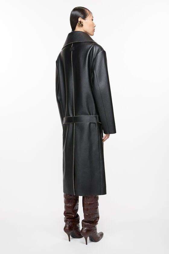 Double-breasted leather coat Product Image
