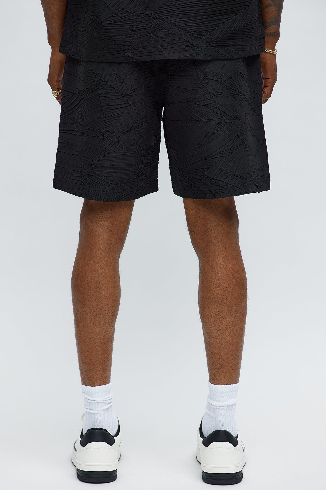 Ponce Textured Relaxed Shorts - Black Product Image