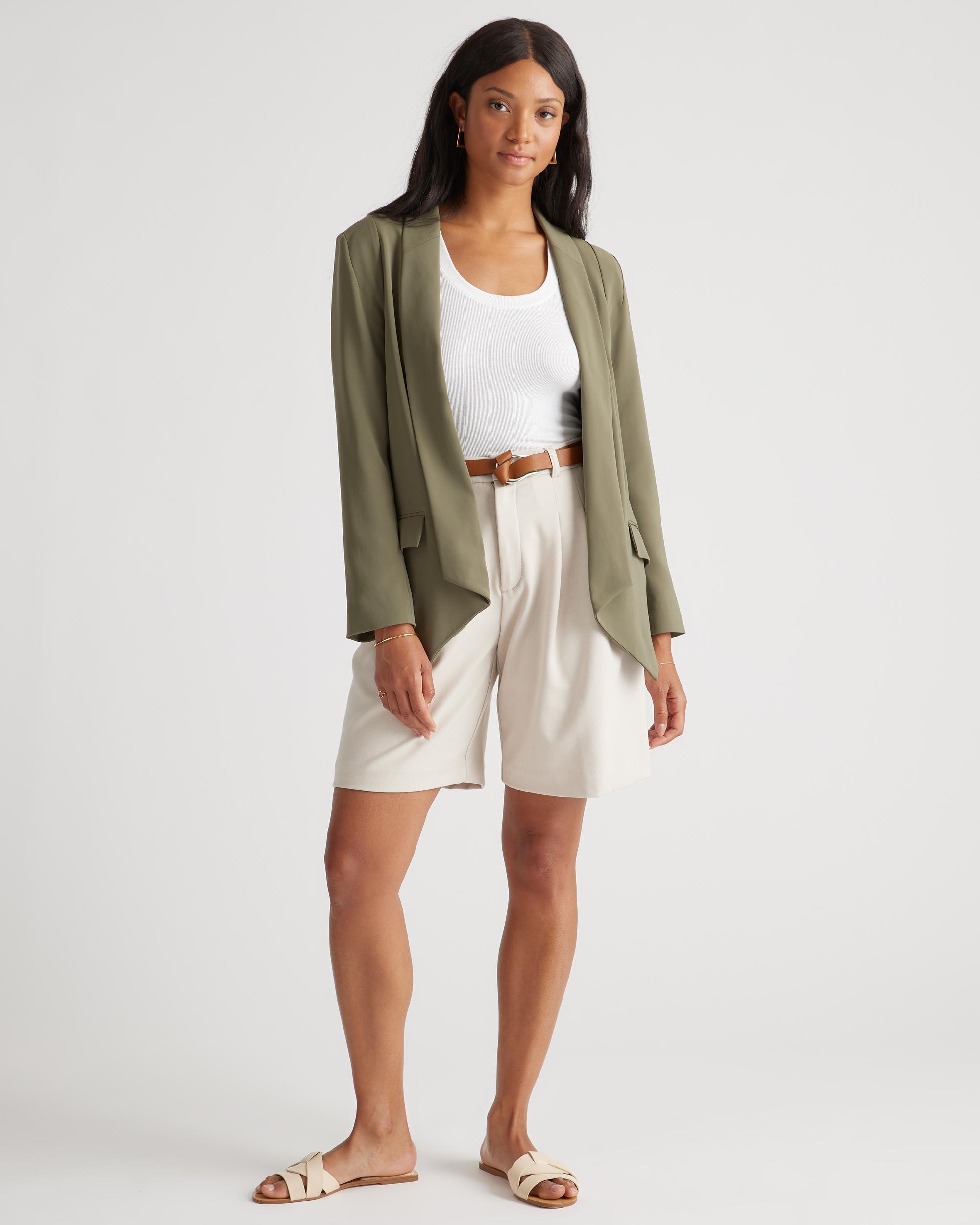 Quince | Women's Stretch Crepe Open Blazer Recycled Polyester Product Image