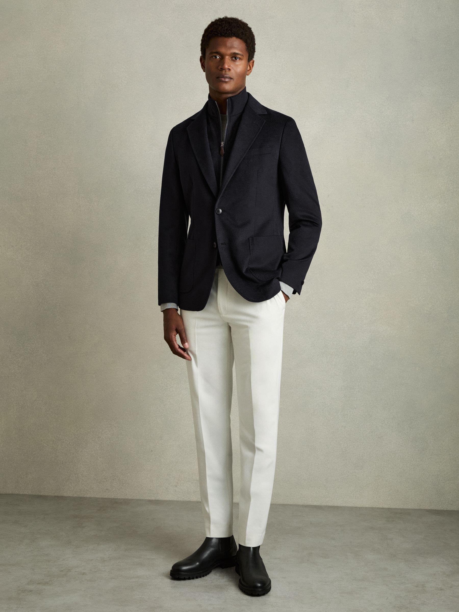 Slim-Fit Pinstripe Suit Trousers in Soft Grey Product Image