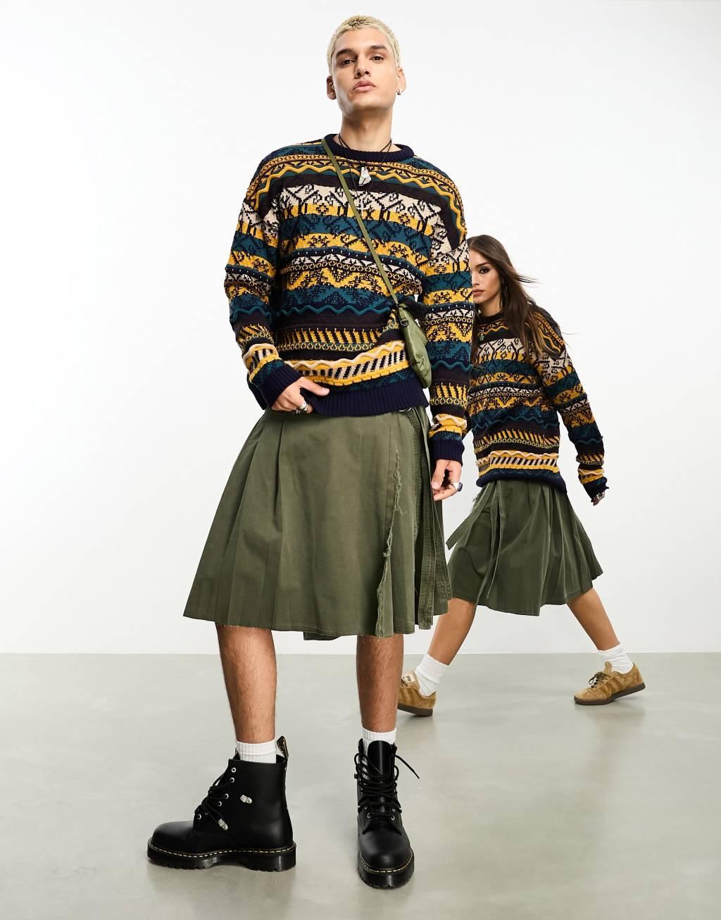 Reclaimed Vintage genderless grunge midi kilt Product Image