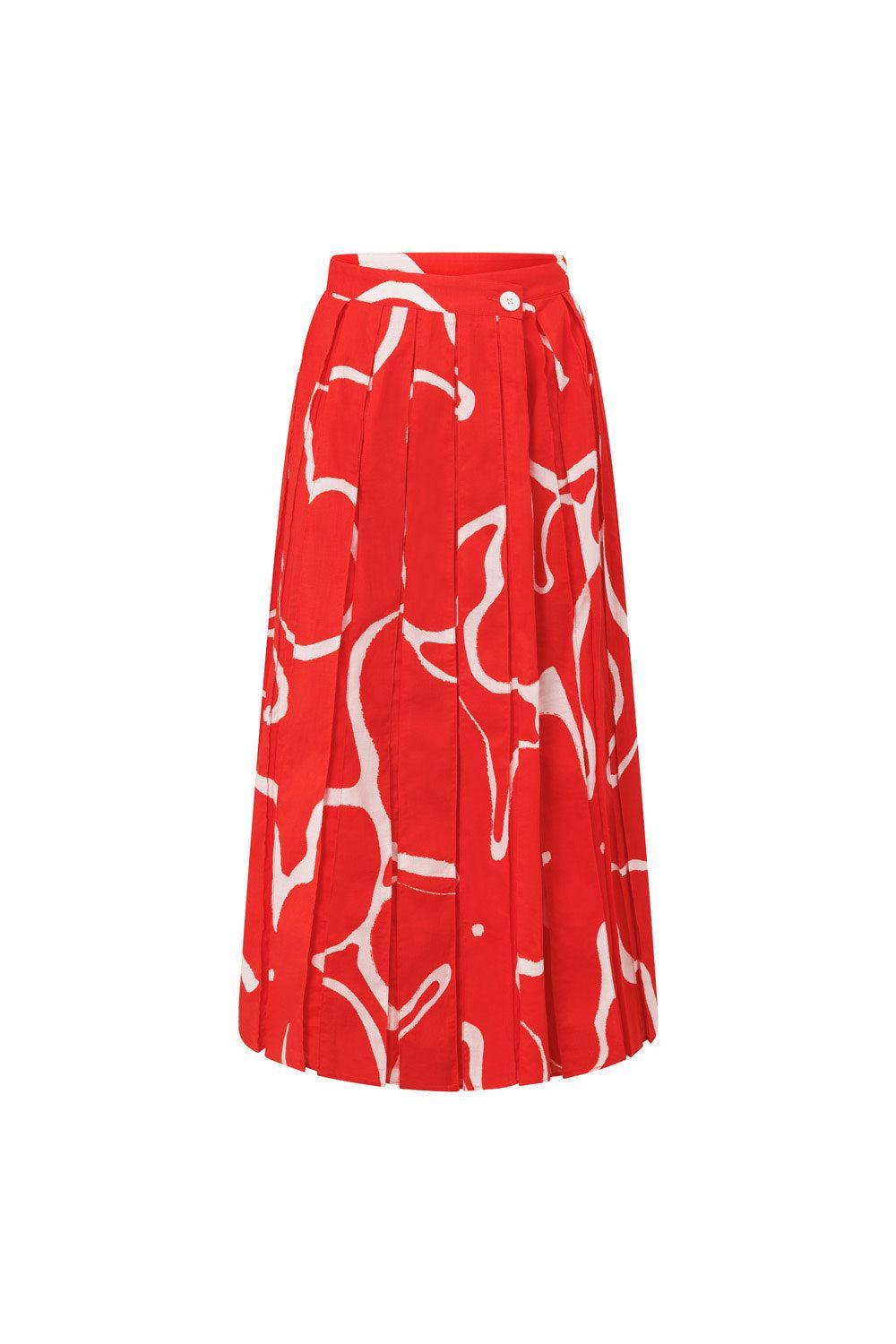 SAMPLE-Dien Wrap Skirt - Evoke Red Product Image