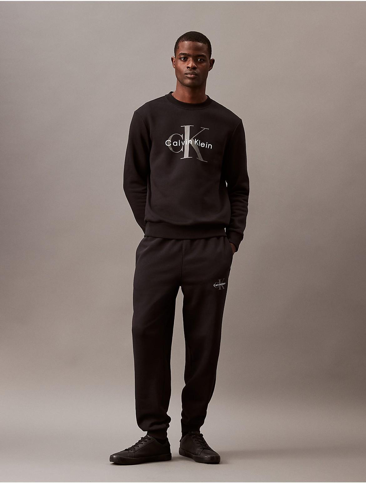 Calvin Klein Men's Monogram Logo Fleece Joggers - Grey - S Product Image