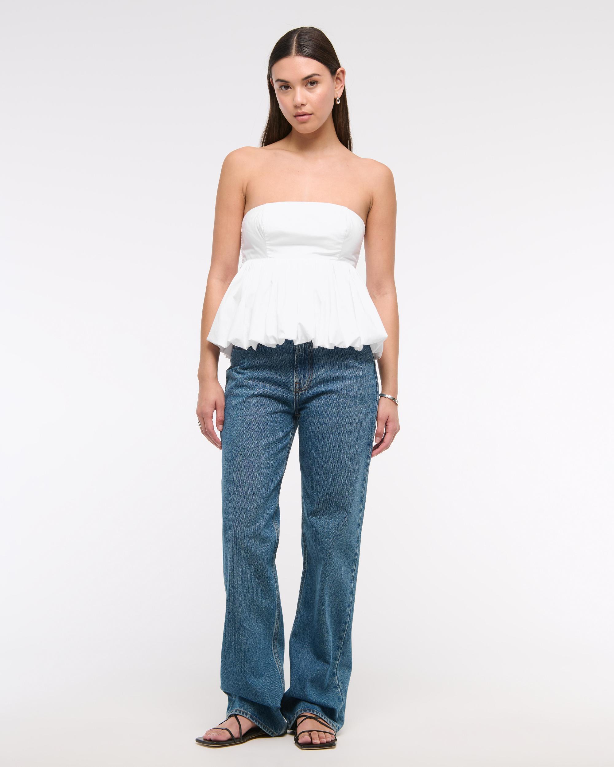 Strapless Bubble Hem Top Product Image