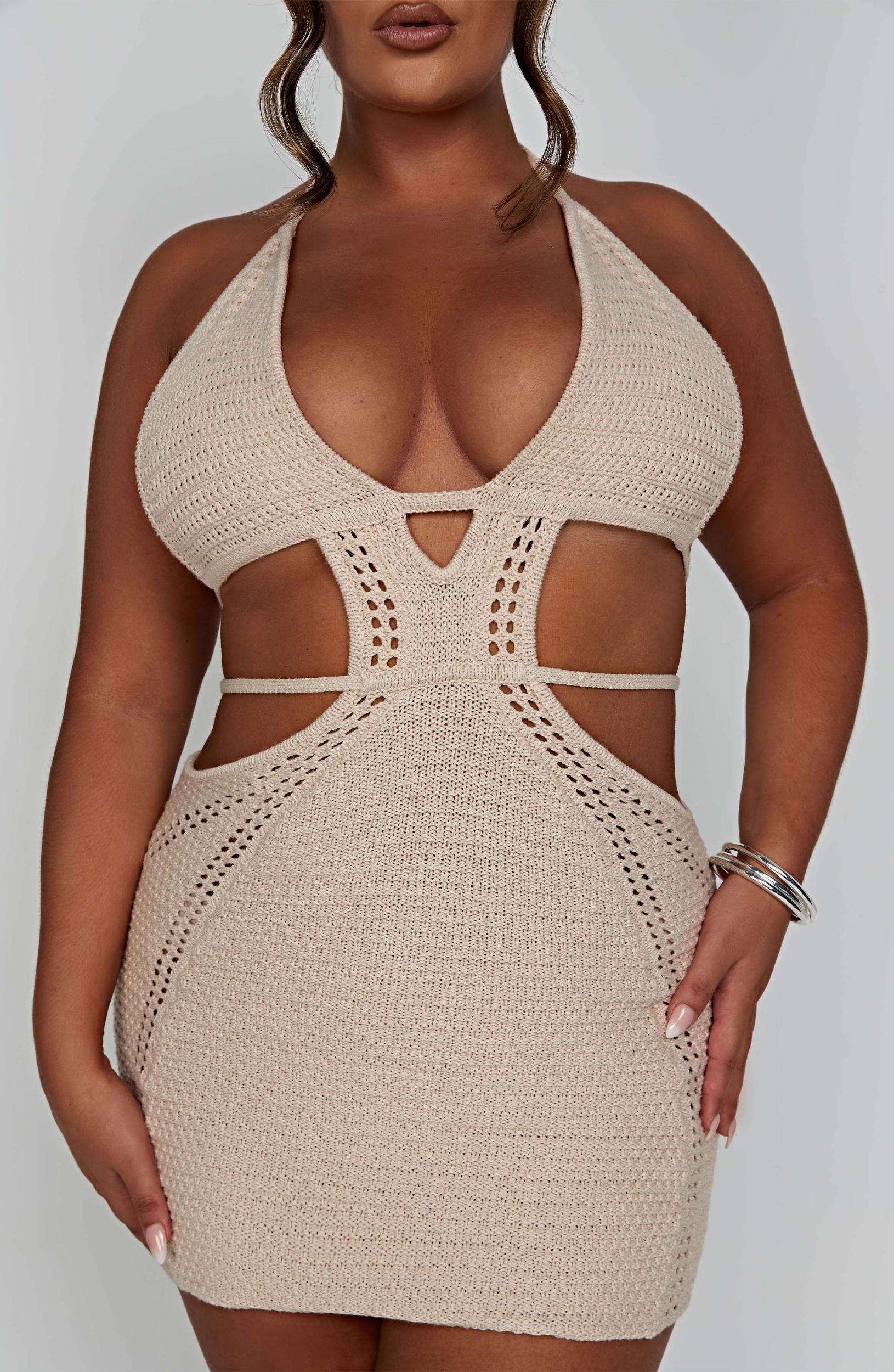 Selena Mini Dress - Cream Product Image