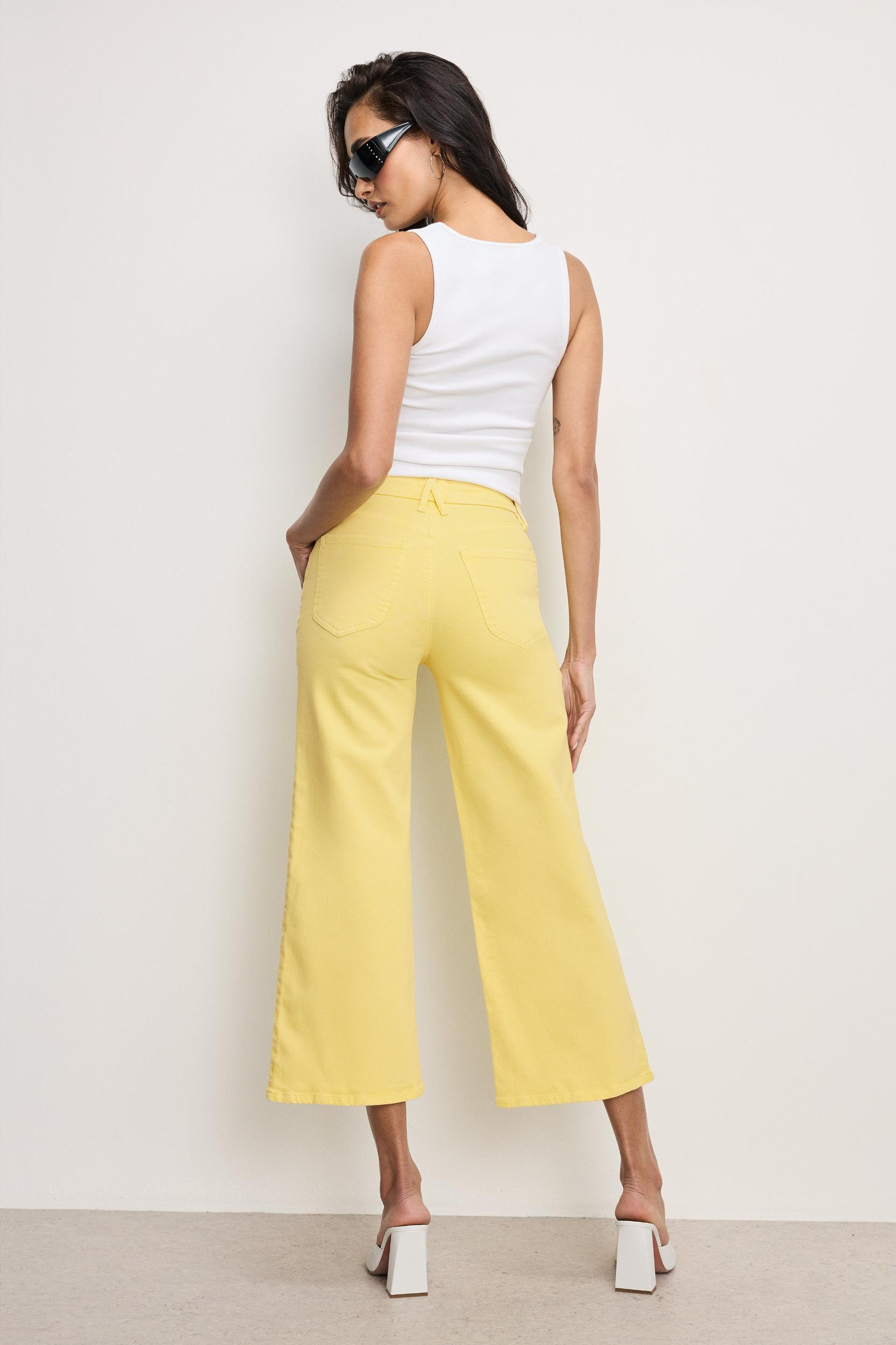 GOOD WAIST CROPPED PALAZZO JEANS | LEMON003 Product Image
