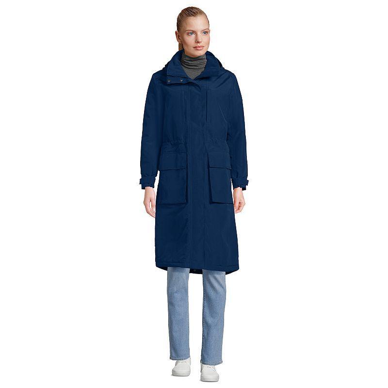 Women's Lands' End Squall Waterproof Insulated Winter Stadium Maxi Coat, Size: Medium, Black Product Image