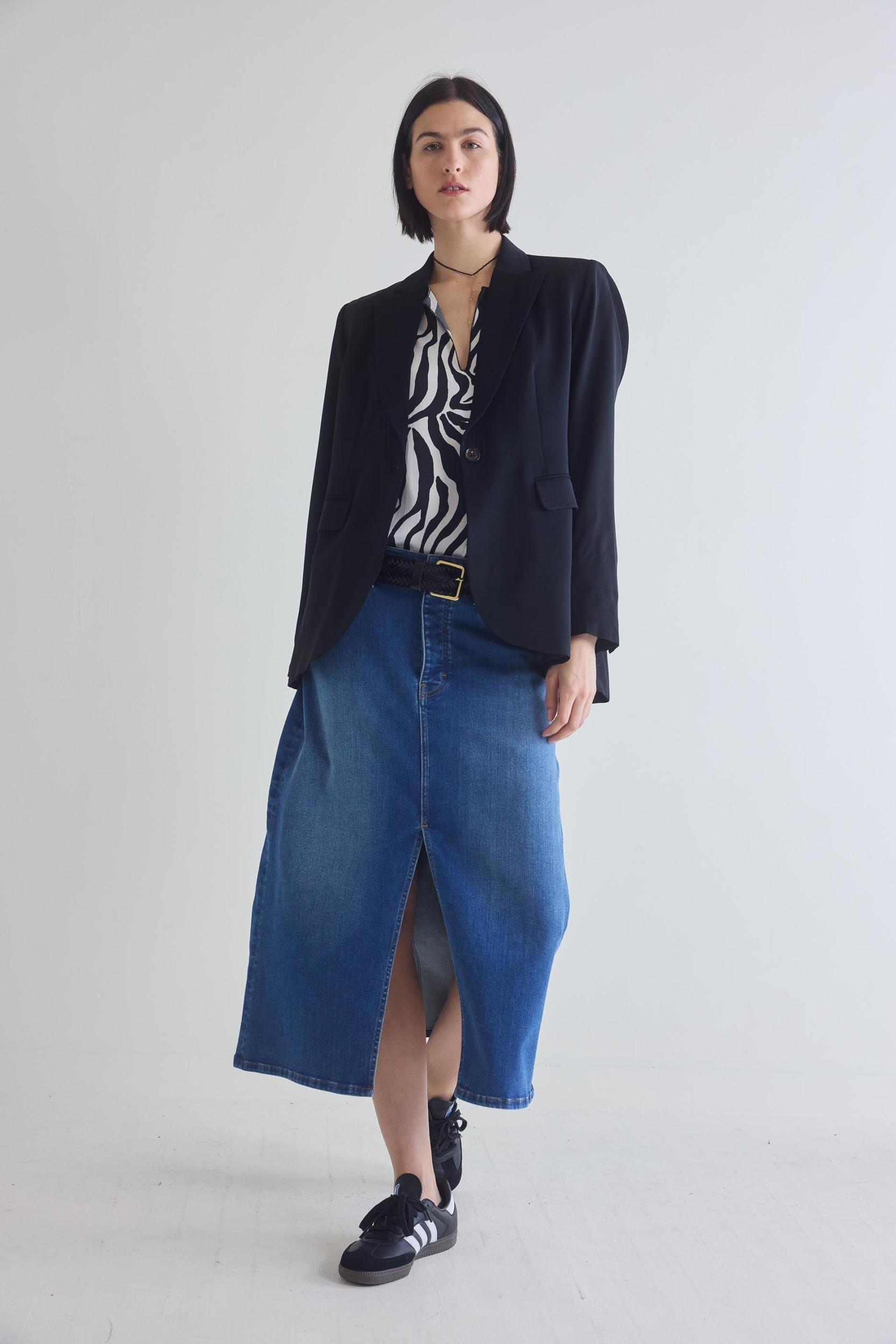 The 90's Denim Midi Skirt Product Image