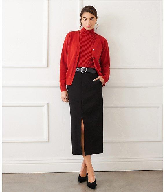 Karen Kane Knit V-Neck Button Front Relax Fit Cardigan Product Image