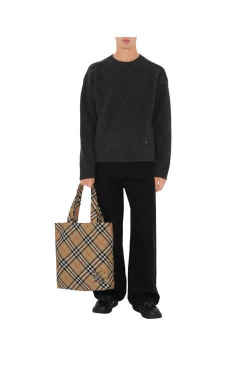 BURBERRY Check Tote In Nude & Neutrals Product Image