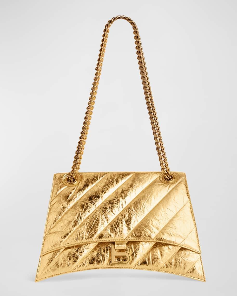 Womens Crush Medium Chain Shoulder Bag Metallized Quilted Product Image