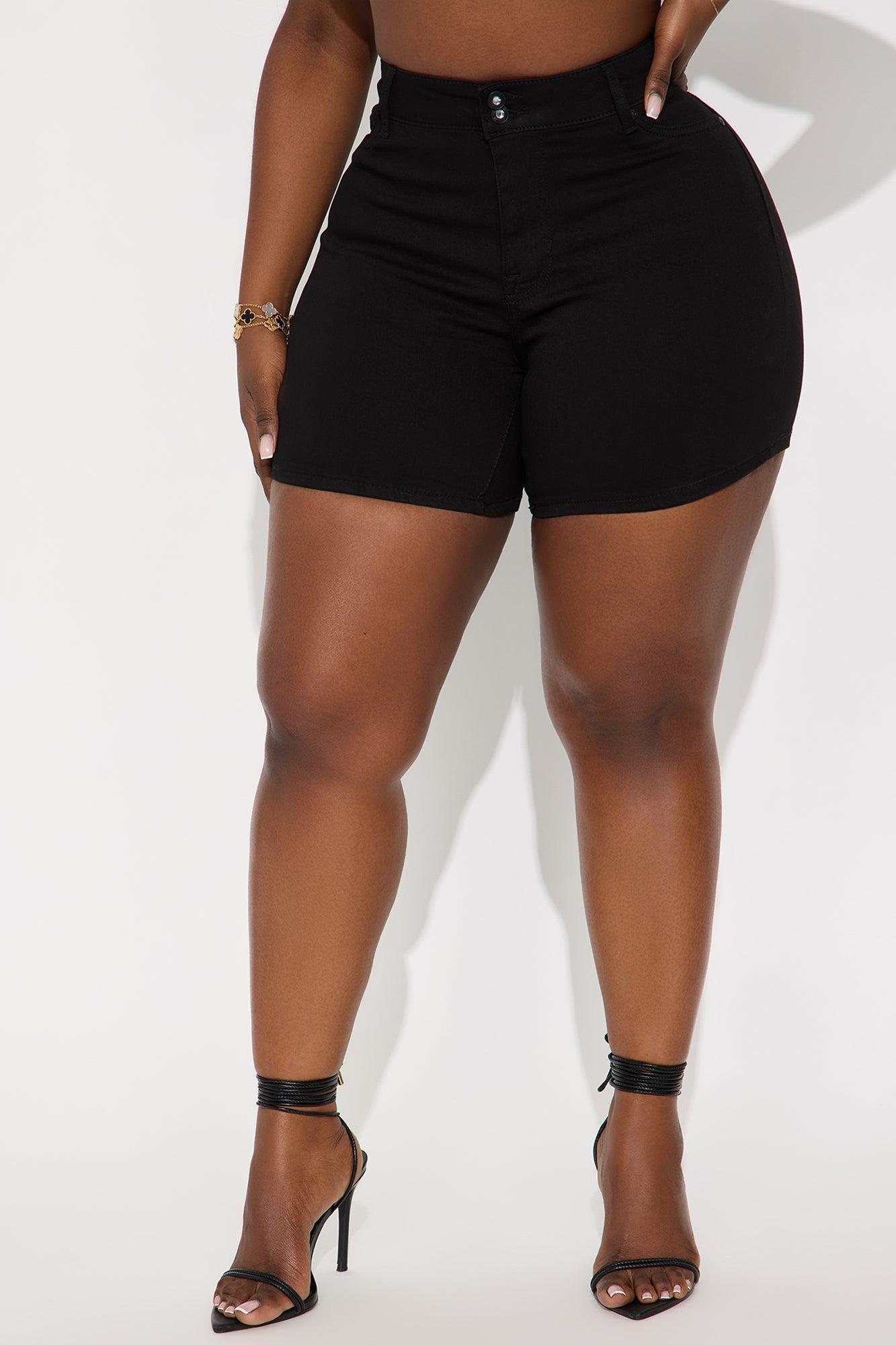 LaLa Stretch Denim Bermuda Shorts - Black Product Image
