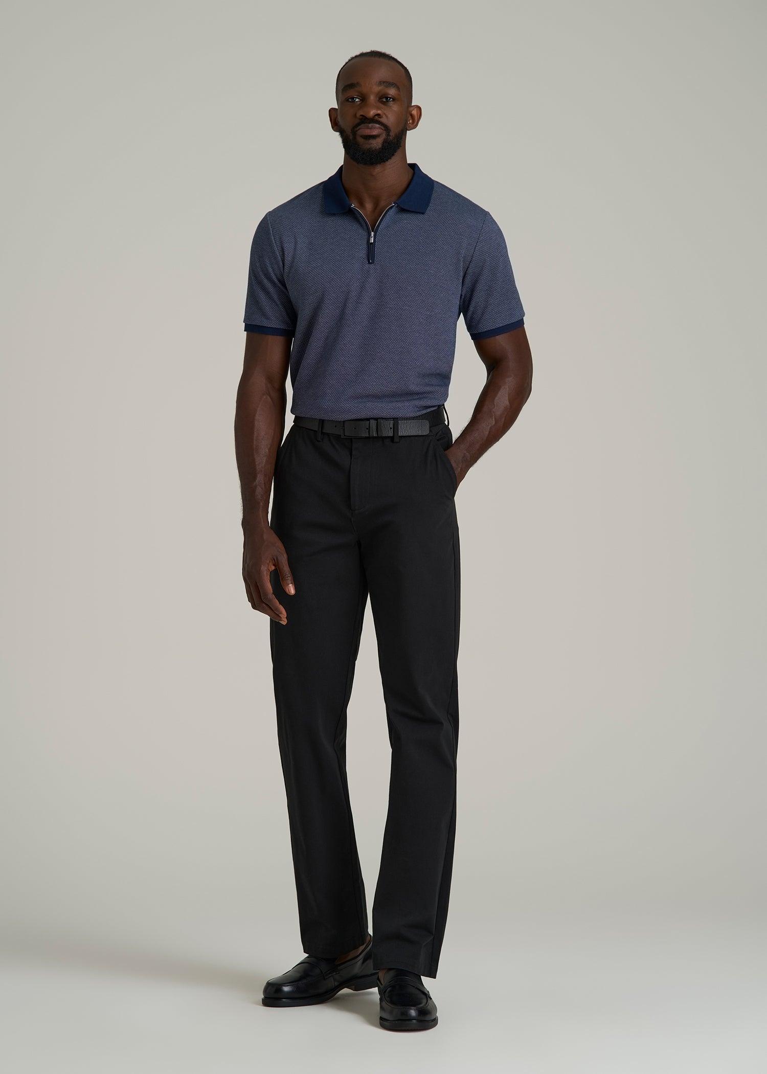4 Way Stretch Commuter STRAIGHT Leg Chino Pants for Tall Men in Black Male Product Image