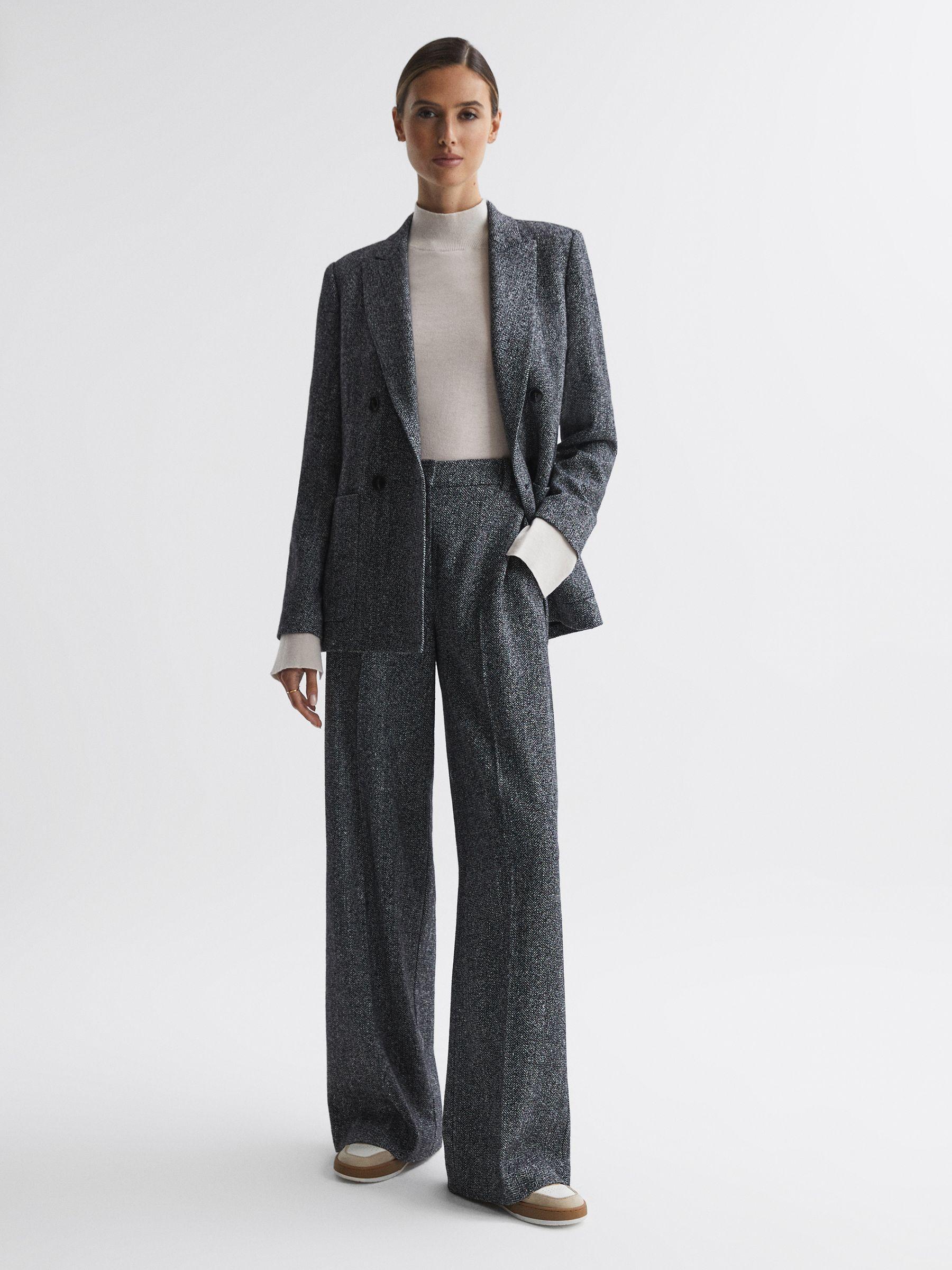 Merino Wool Fitted Funnel Neck Top in Stone Product Image