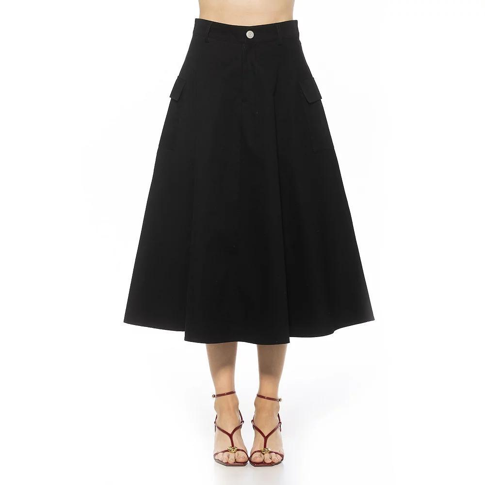 Women's ALEXIA ADMOR Cargo Belted Midi Skirt, Size: 14, Green Product Image
