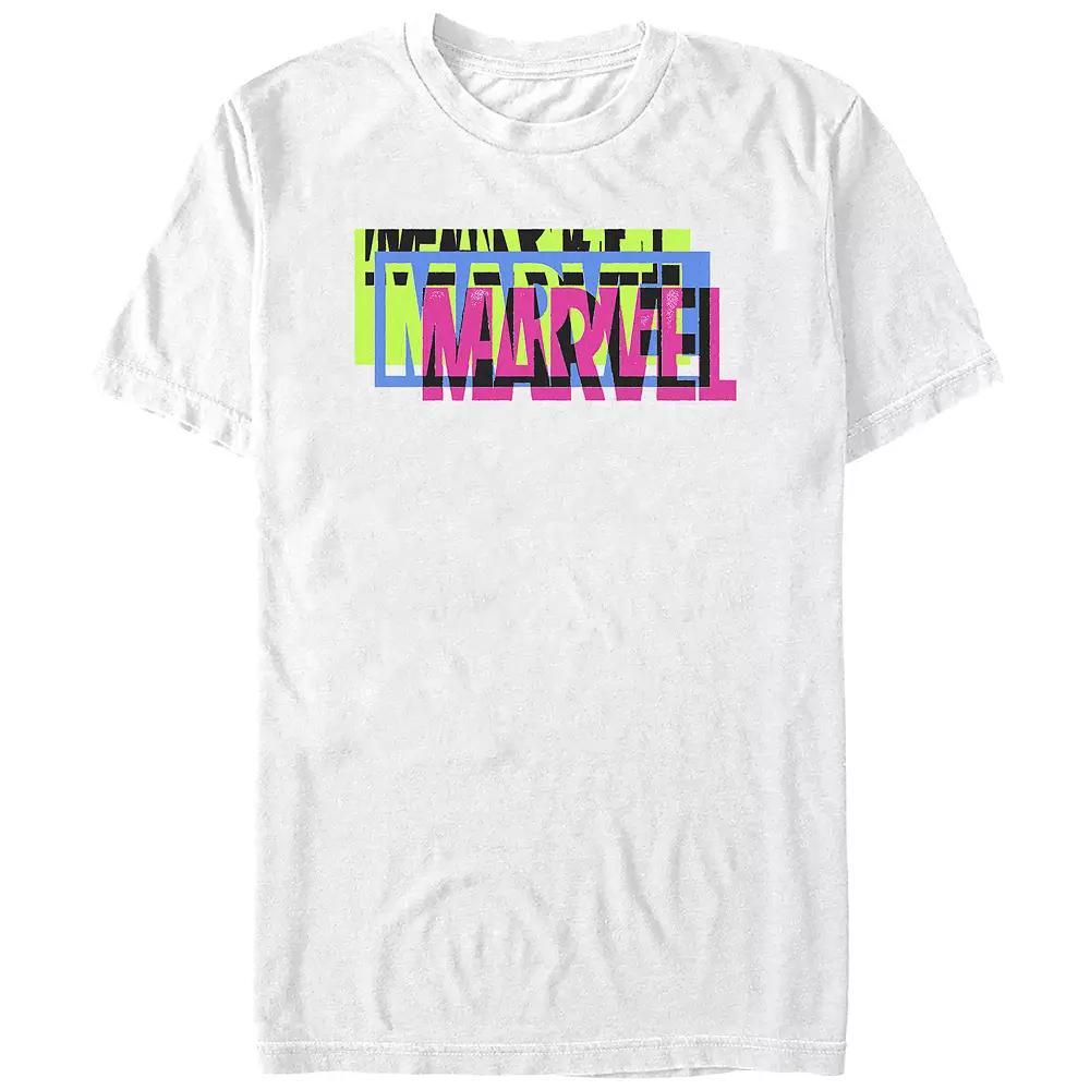 Juniors' Marvel Triple Logo Boyfriend Graphic Tee, Women's, Size: Large, White Product Image