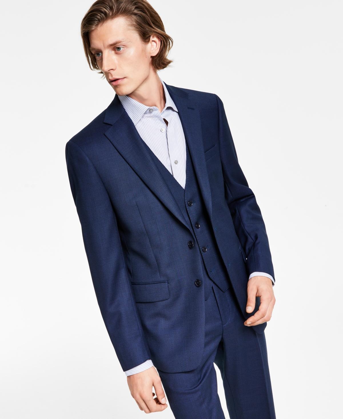 Calvin Klein Men's Slim Fit Heather Grey Suit Jacket - Grey - 44 long Product Image