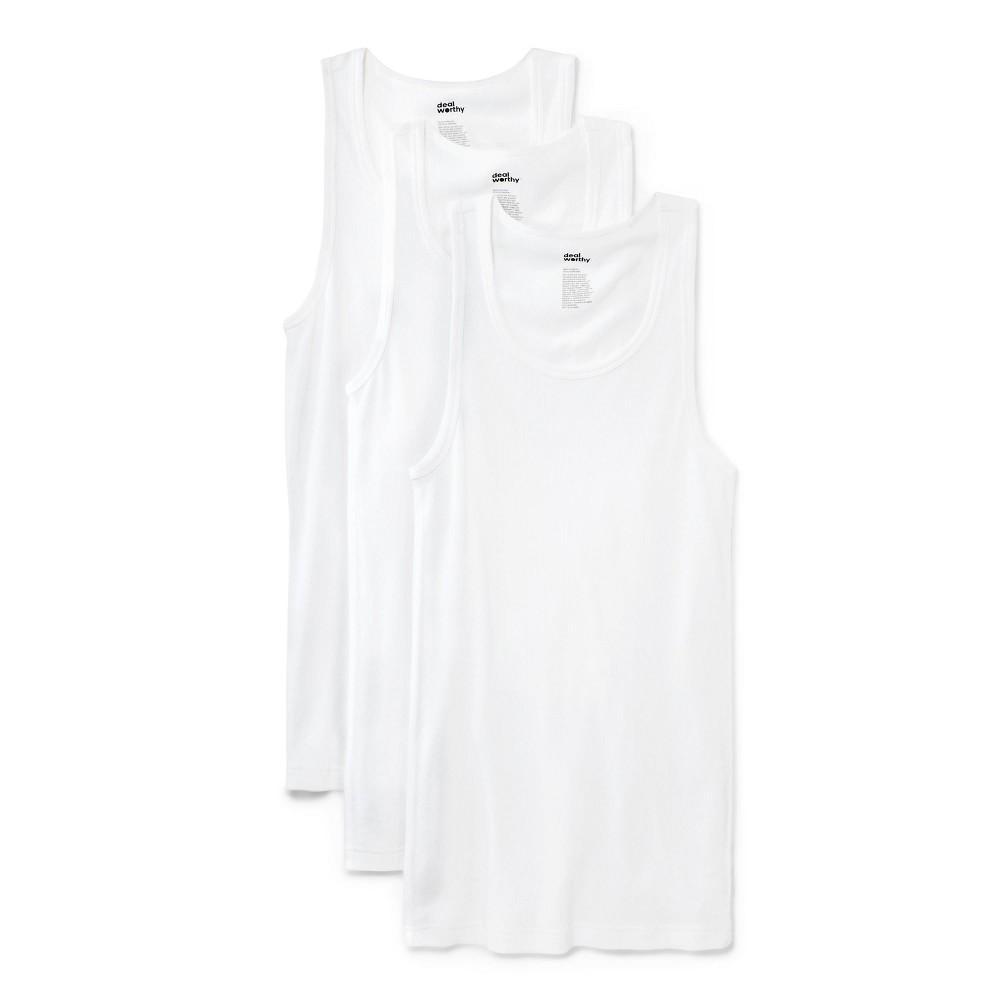 Men's Tank Top 3pk - Dealworthy™ White Product Image