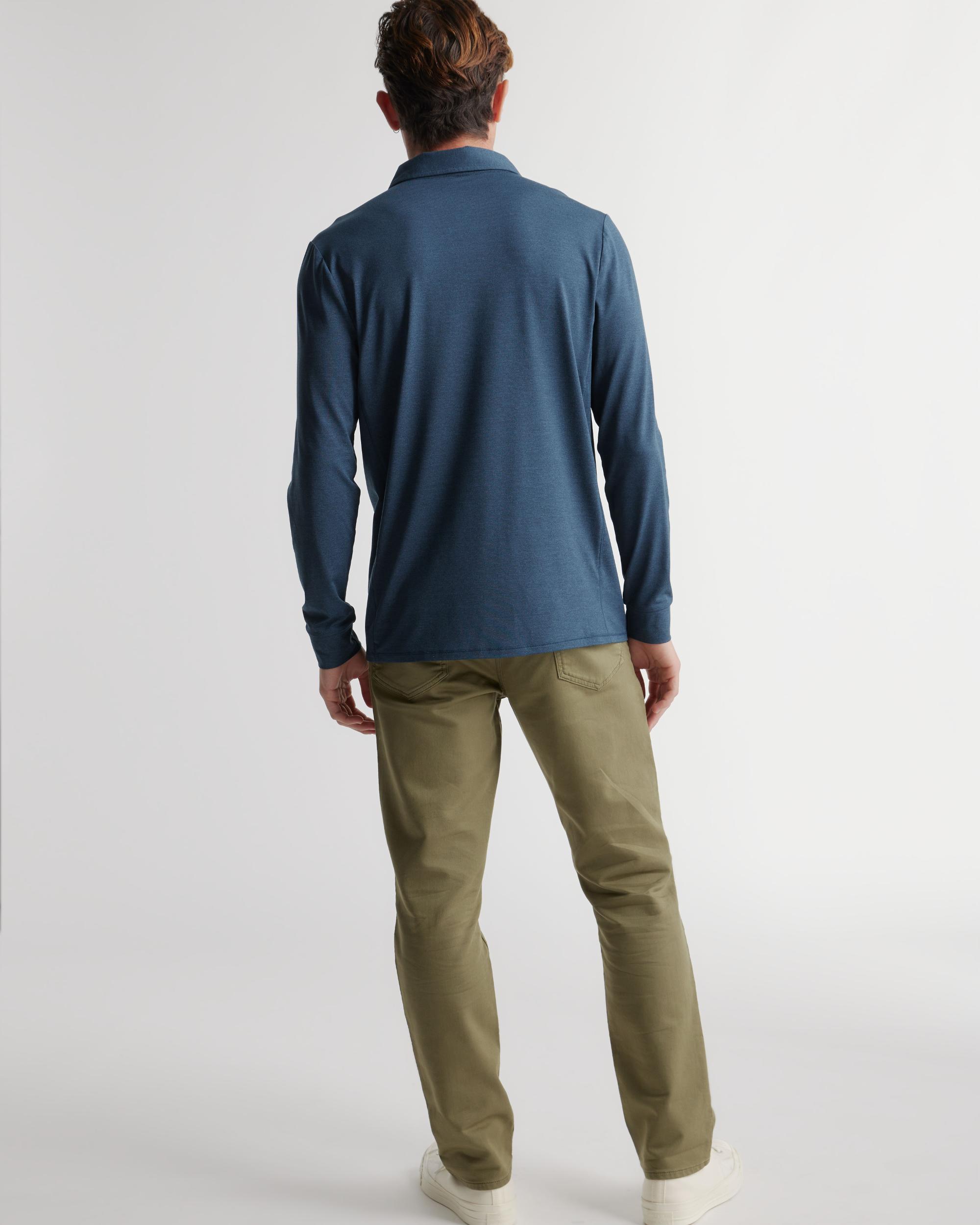Quince | Men's Flowknit Breeze Performance Long Sleeve Polo Size XL, Recycled Polyester Product Image