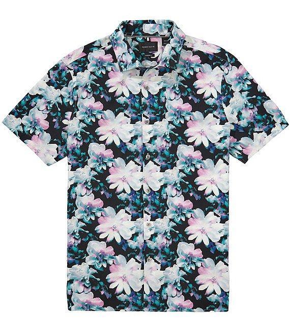 Perry Ellis Big & Tall Floral Print Short Sleeve Woven Shirt Product Image