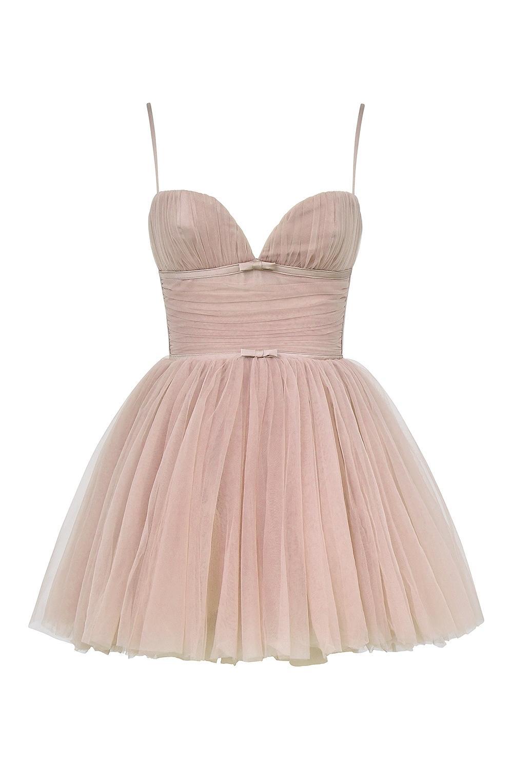 Princess French Rose Tulle Mini Dress Product Image