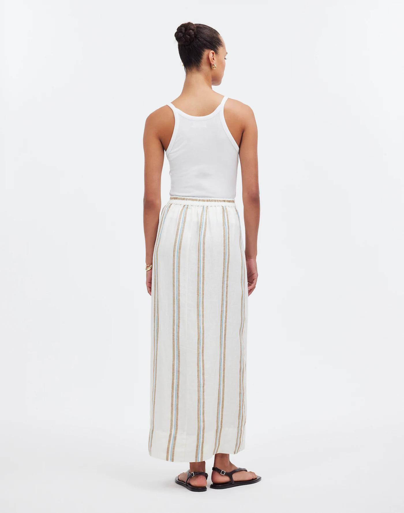 Column Maxi Skirt in 100% Linen Product Image