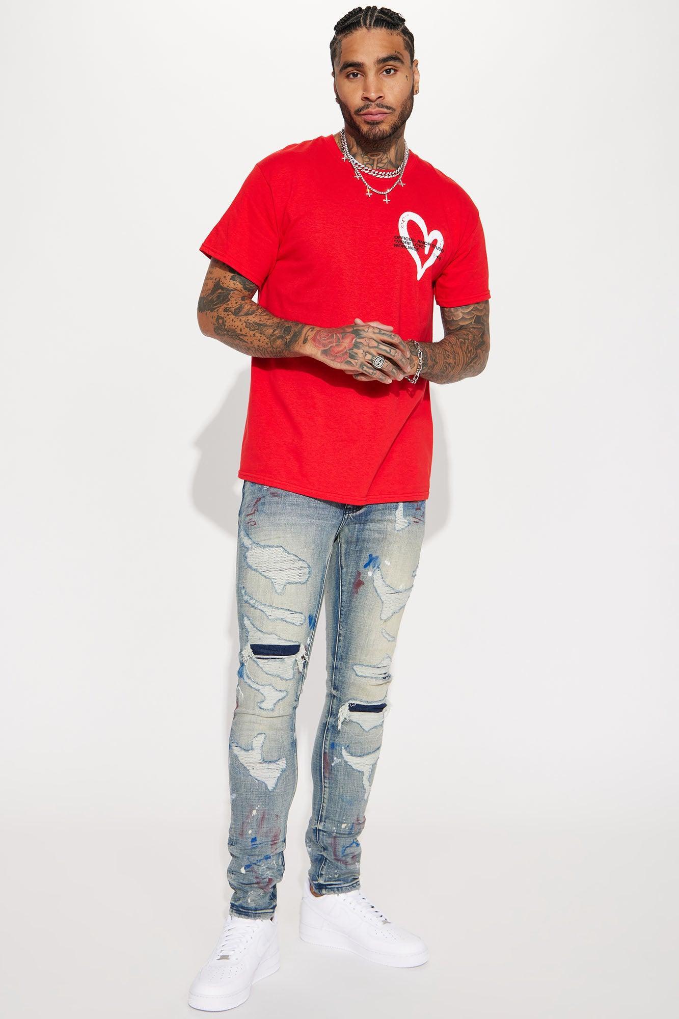 Amor Studio Short Sleeve Tee - Red Product Image